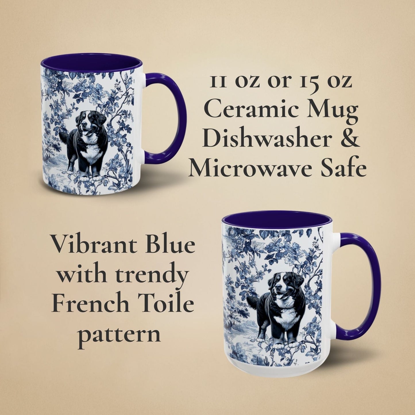 Bernese Mountain Dog Toile Mug