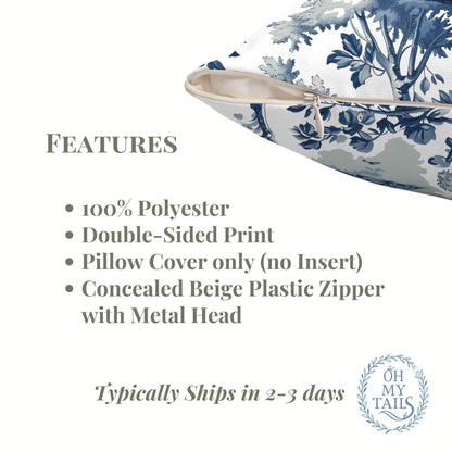 Dachshund Longhaired Pillow Cover - Toile