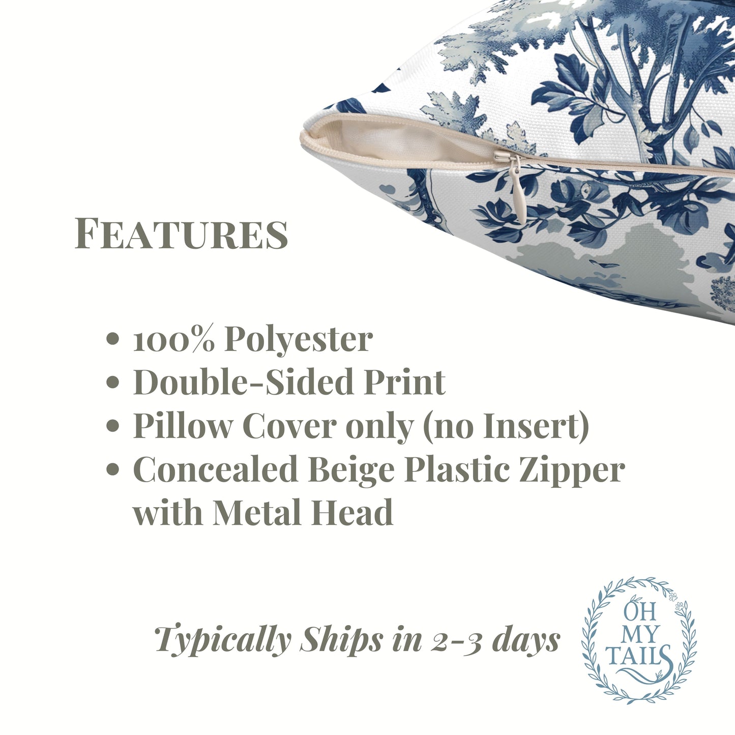 Husky Dog Pillow Cover - Toile