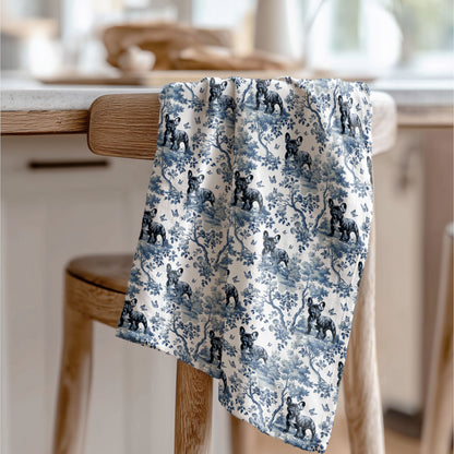 French Bulldog Cotton Tea Towels -Toile Pattern