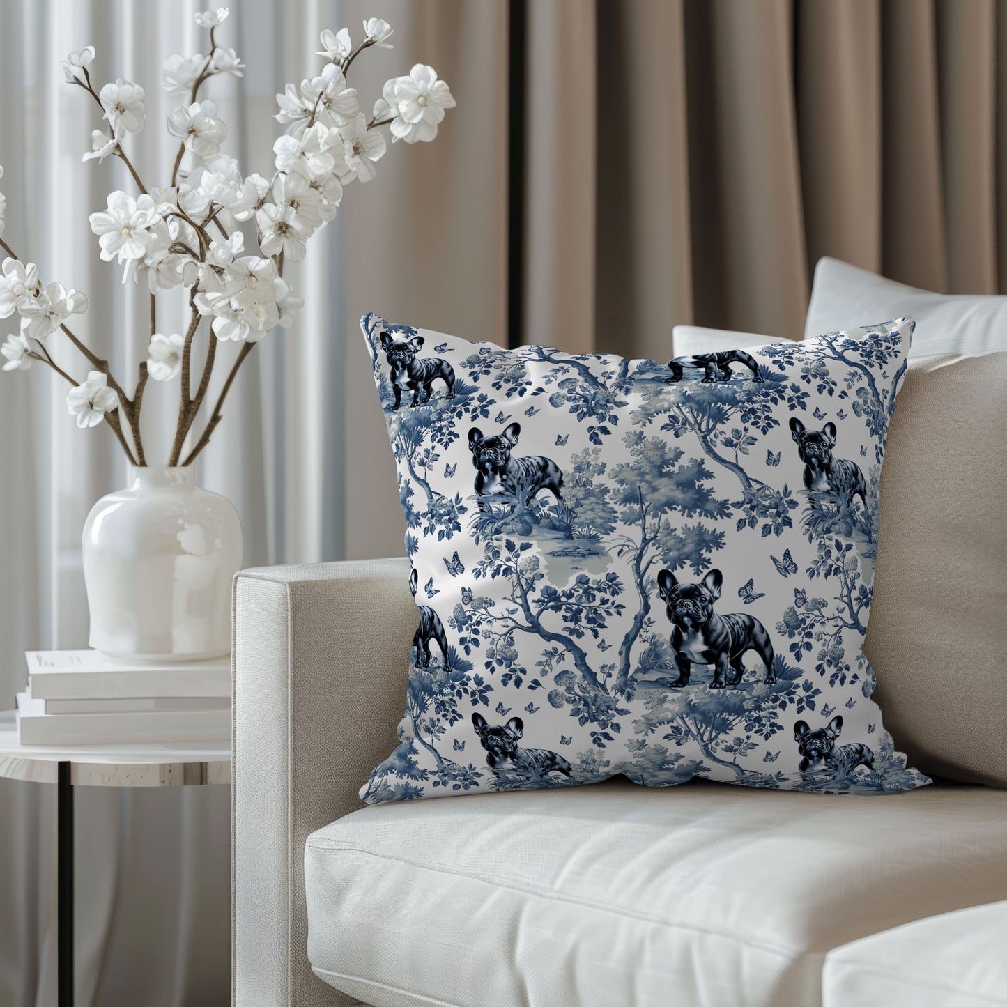 French Bulldog Pillow Cover - Toile