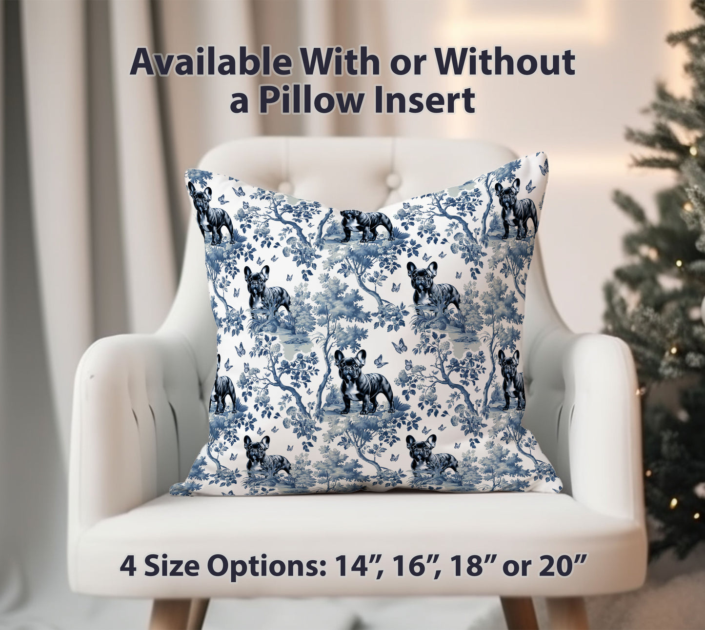 French Bulldog Pillow Cover - Toile