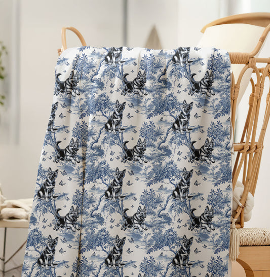 German Shepherd Blanket - Toile Pattern