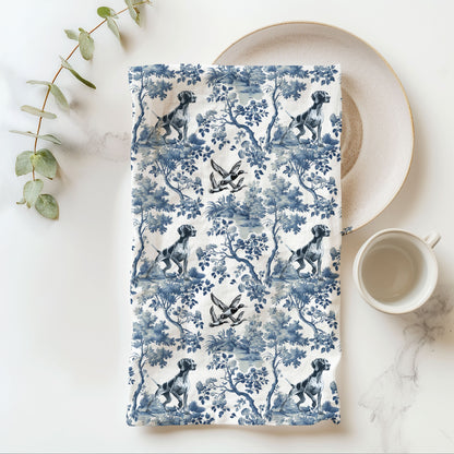 German Shorthaired Pointer Cotton Tea Towels -Toile Pattern