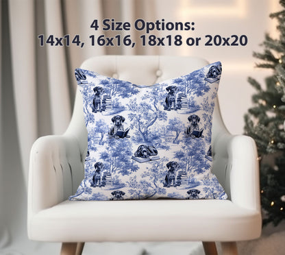 German Shorthaired Pointer Pillow - Toile Reading