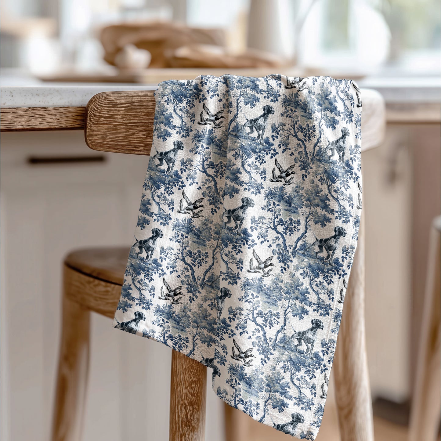 German Shorthaired Pointer Cotton Tea Towels -Toile Pattern