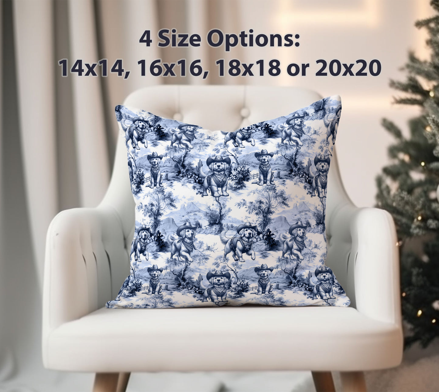 Golden Retriever Pillow Cover - Western Toile