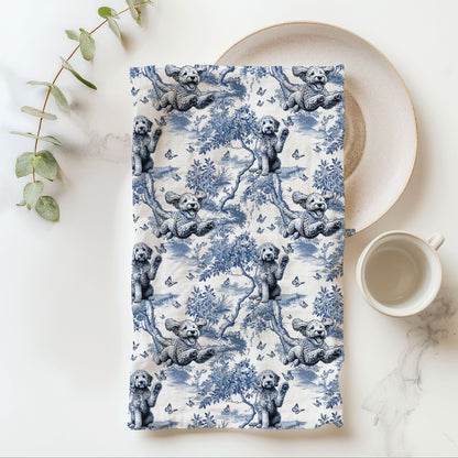 Goldendoodle Cotton Tea Towels - Toile Pattern
