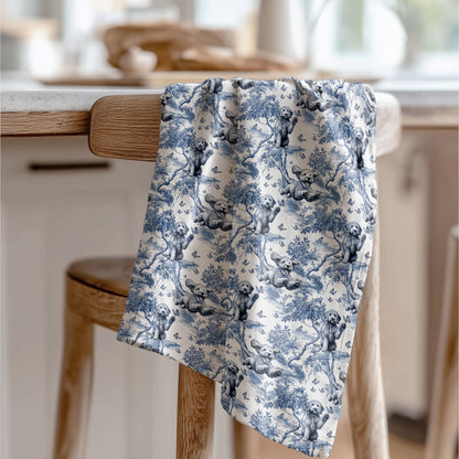 Goldendoodle Cotton Tea Towels - Toile Pattern