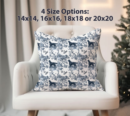 Gordon Setter Pillow Cover - Blue Toile Pattern