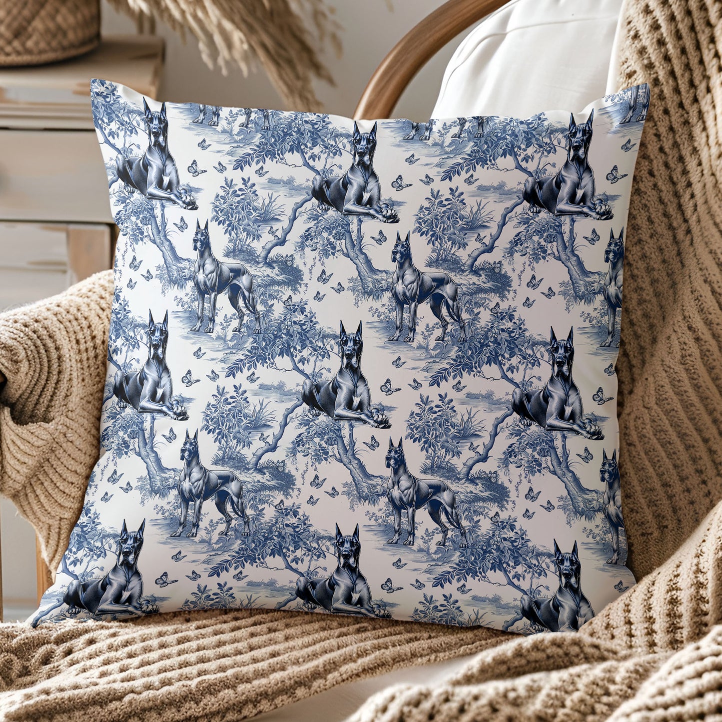 Great Dane Pillow Cover - Toile