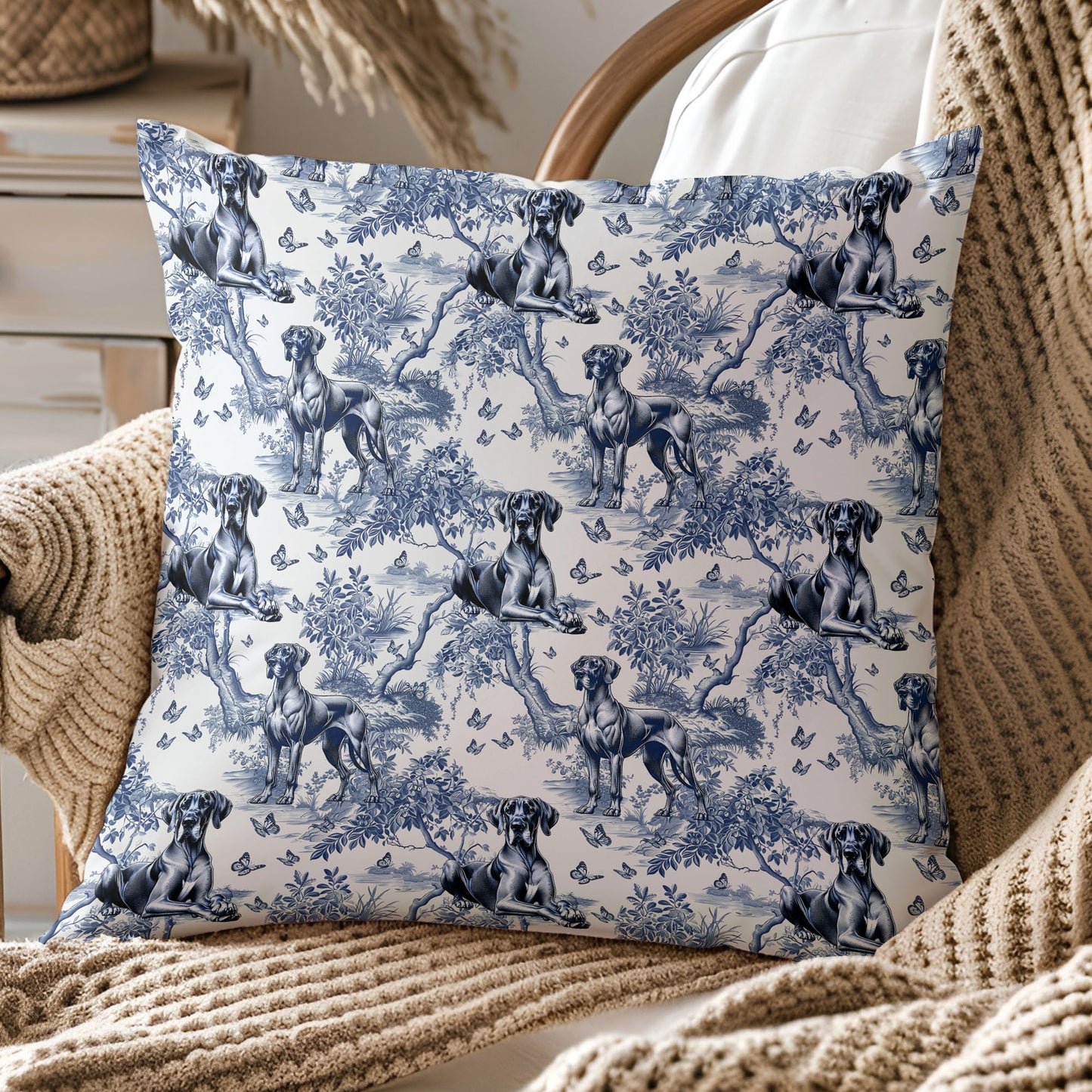 Great Dane Pillow Cover - Toile