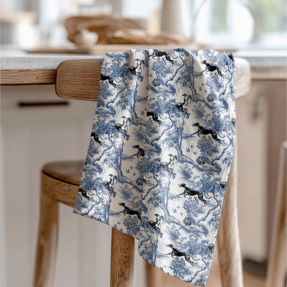 Greyhound Cotton Tea Towels - Toile Pattern