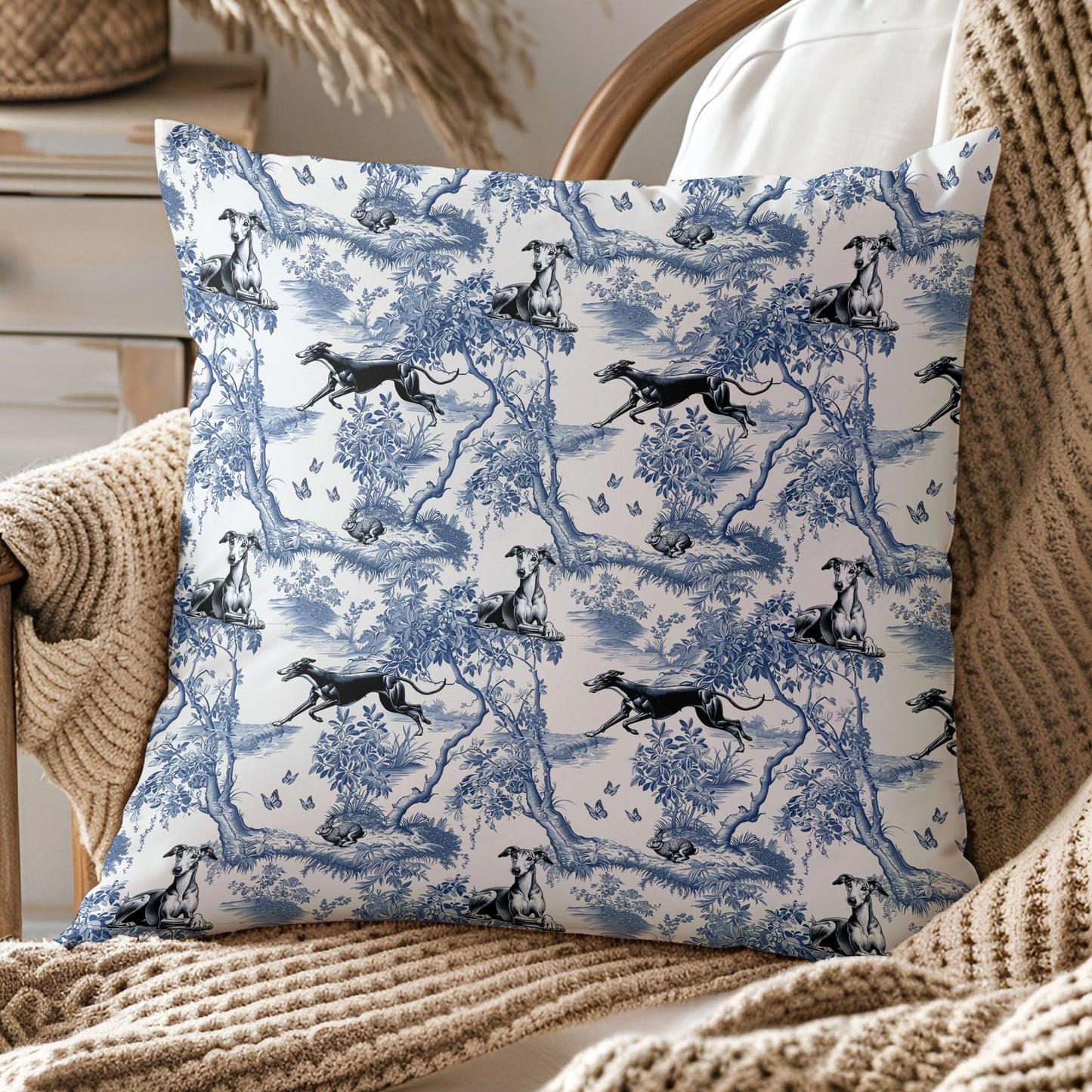 Greyhound Pillow Cover - Toile