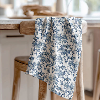 Horse Dressage Cotton Tea Towels - Toile Pattern
