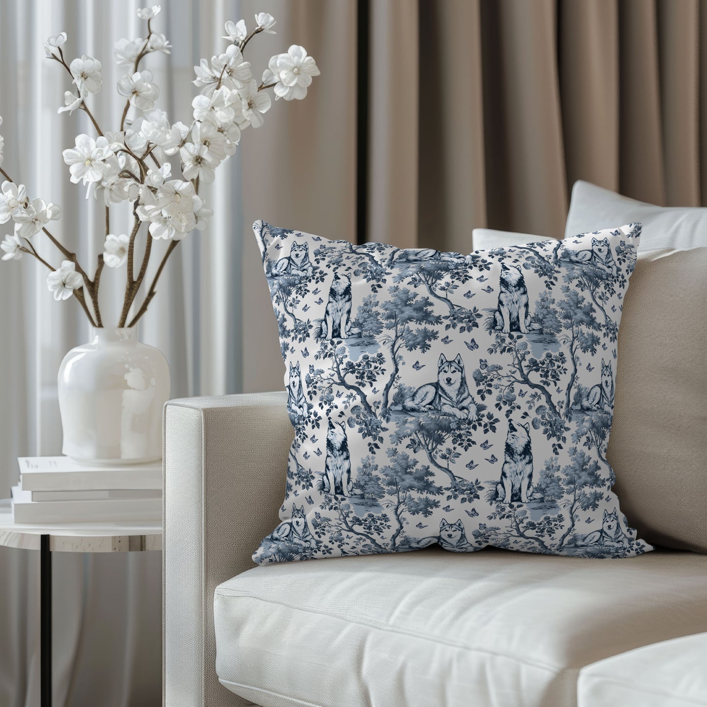 Husky Dog Pillow Cover - Toile