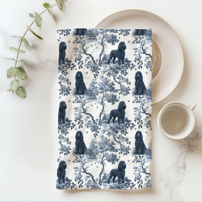 Irish Water Spaniel Cotton Tea Towels - Toile Pattern