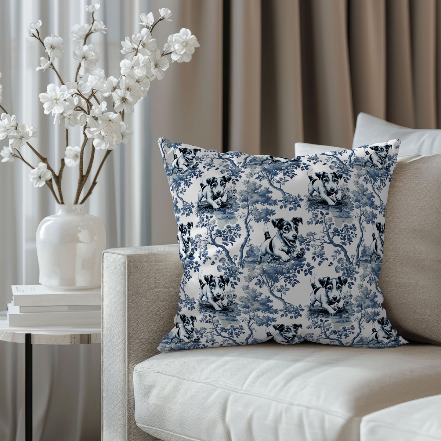 Jack Russell Terrier Pillow Cover - Toile