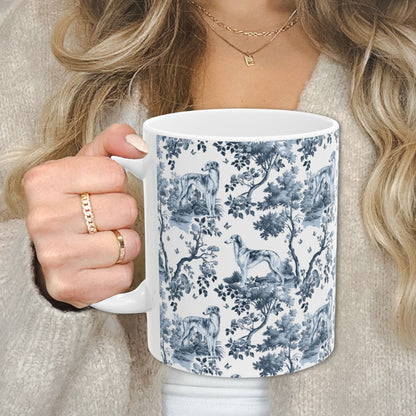 Silken Windhound Mug - Blue Toile Pattern