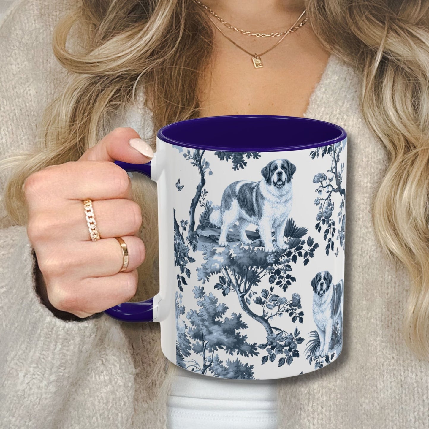 Saint Bernard Mug - Toile Pattern