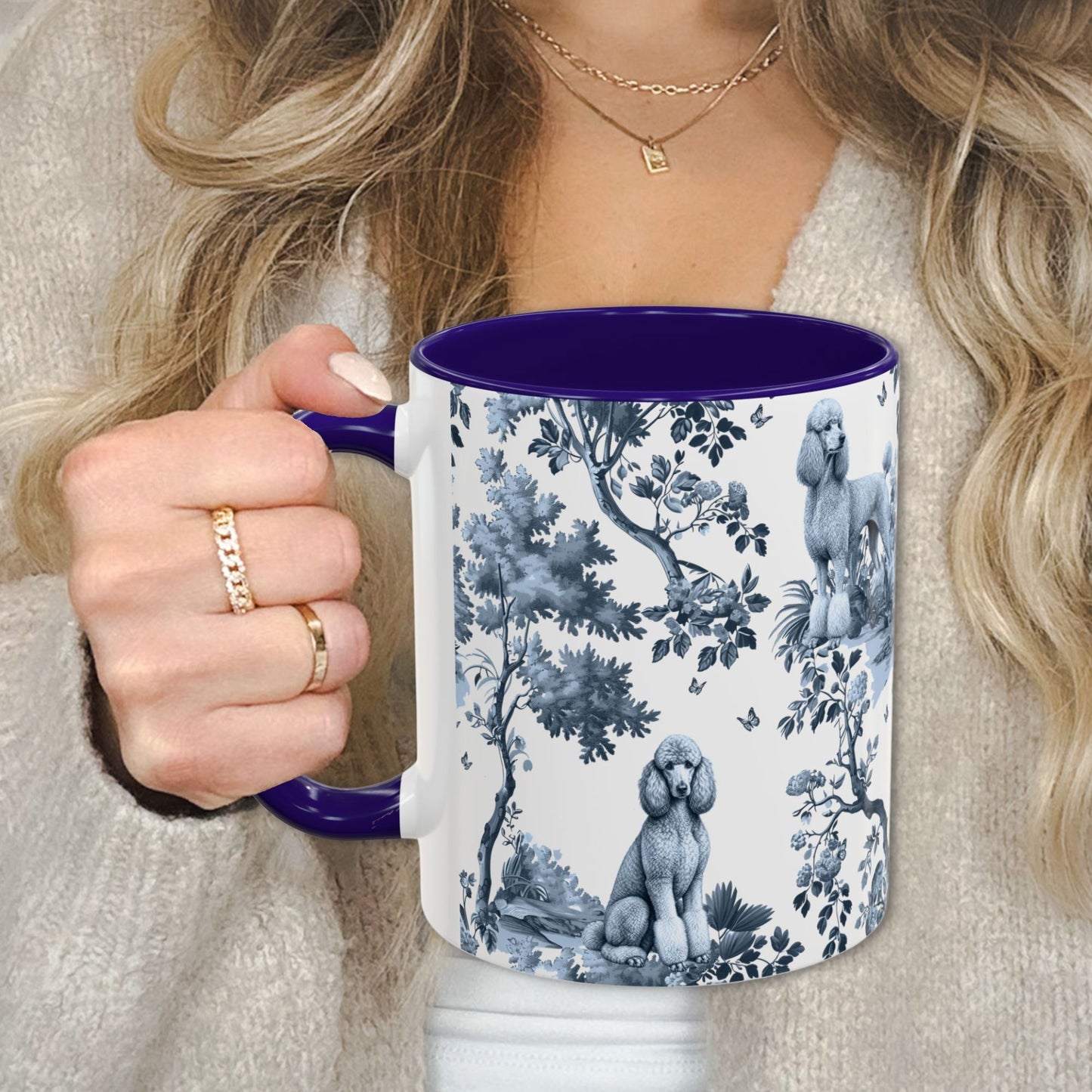 Standard Poodle Mug - Toile Pattern