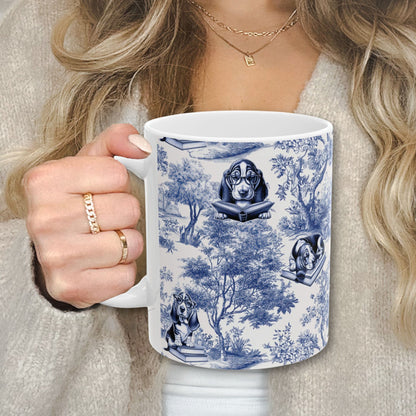 Basset Hound Mug - Reading