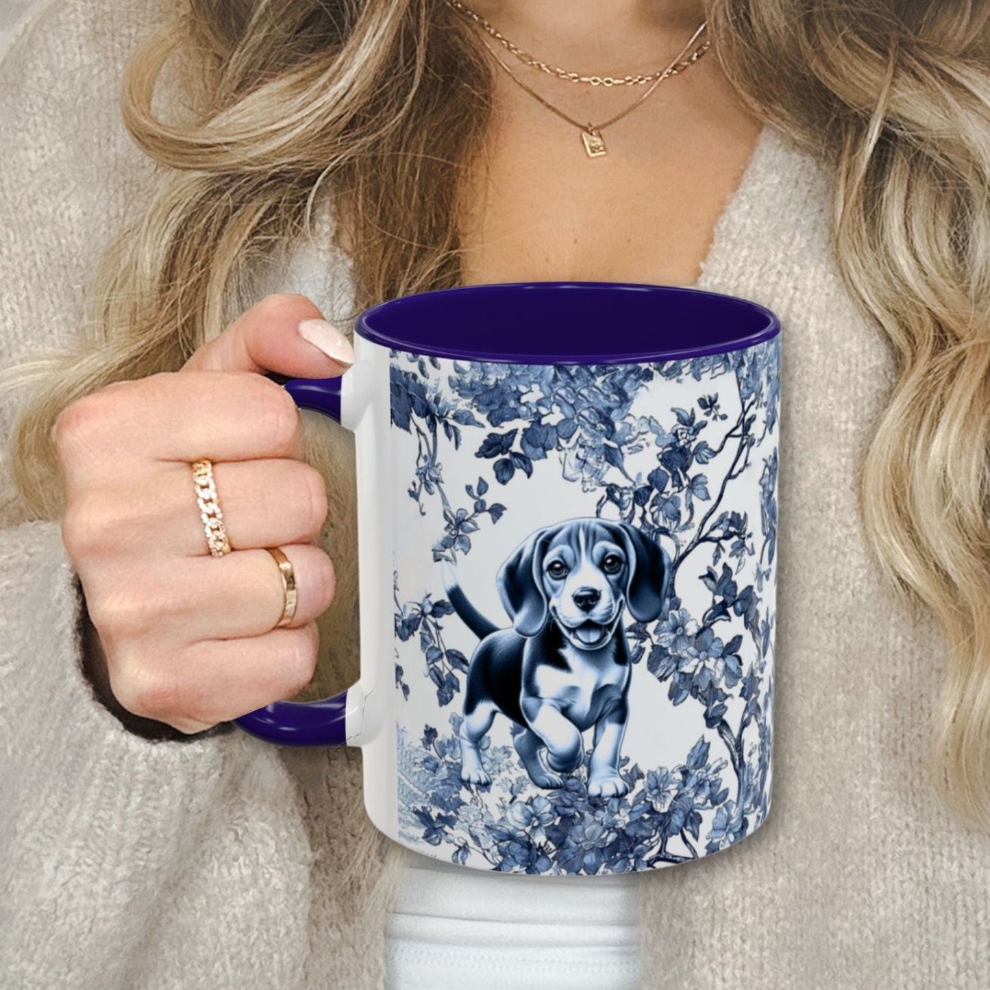 Beagle Toile Mug Vintage