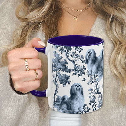 Lhasa Apso Mug - Toile Pattern