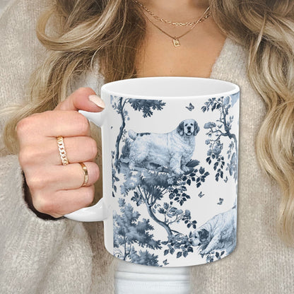 Clumber Spaniel Mug - Toile Pattern