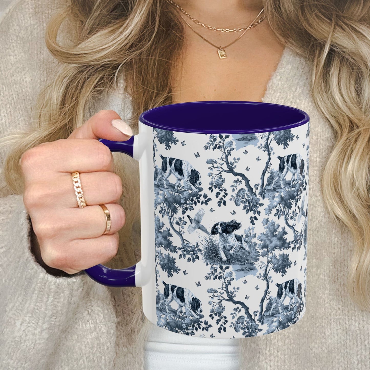 English Springer Spaniel Bird Dog Mug - Toile Pattern