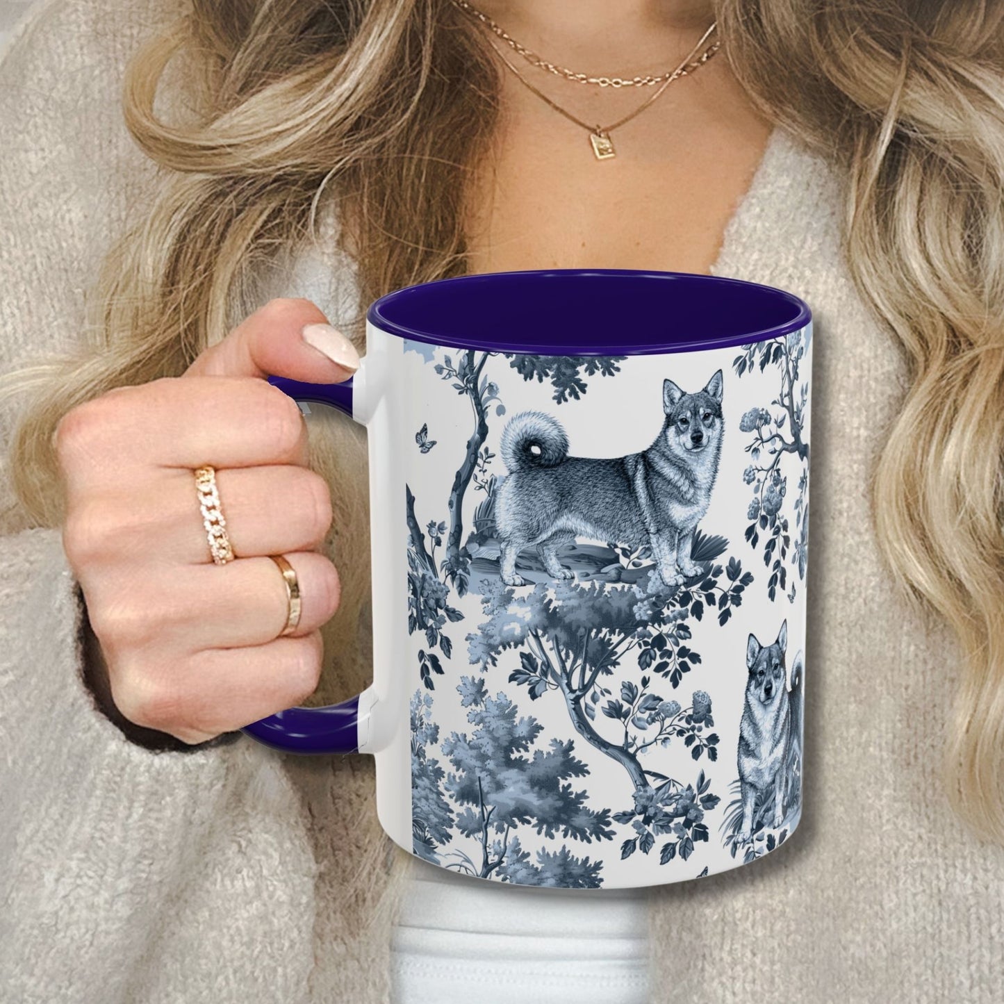 Swedish Vallhund Mug - Toile Pattern