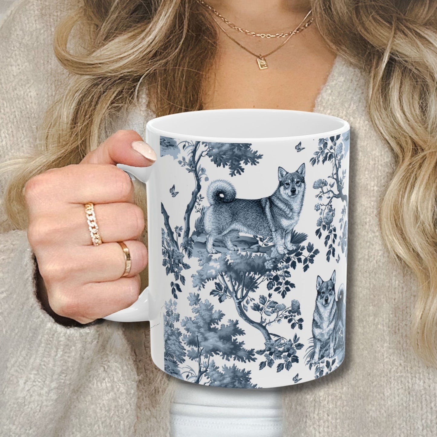 Swedish Vallhund Mug - Toile Pattern