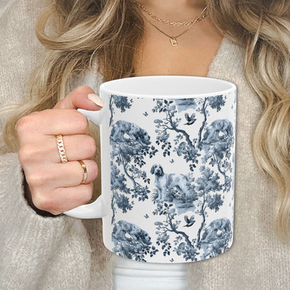Spinone Italiano Mug - Blue Toile Pattern