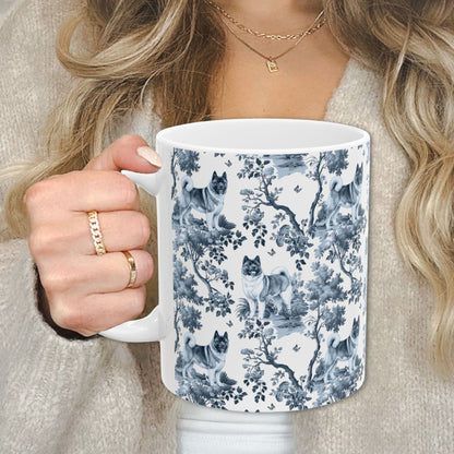 Akita Mug - Blue Toile Pattern