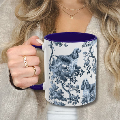 English Cocker Spaniel Mug - Toile Pattern