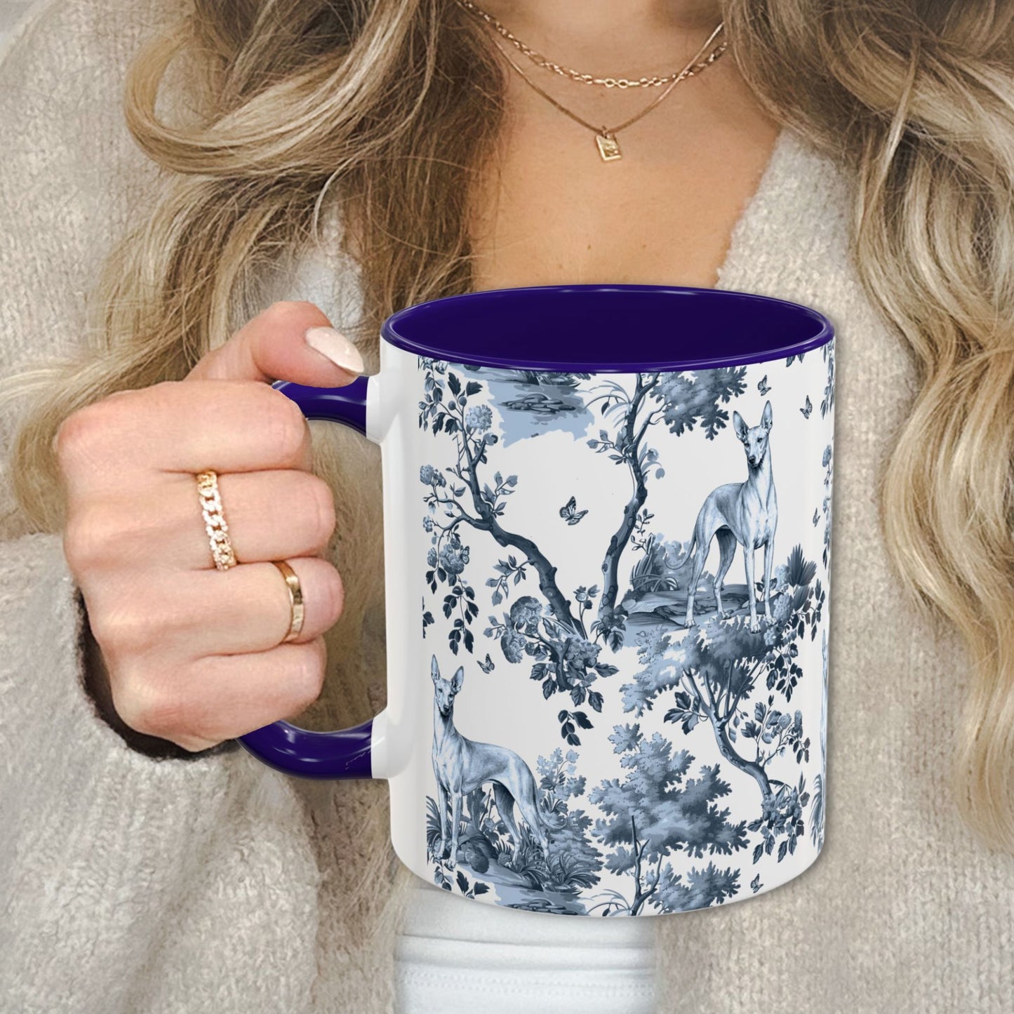 Pharaoh Hound Mug - Toile Pattern