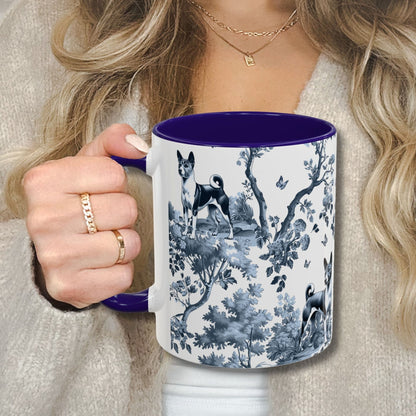 Basenji Mug - Toile Pattern
