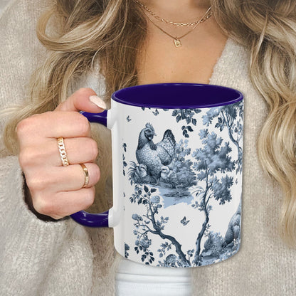 Chicken V2 Mug - Toile Pattern