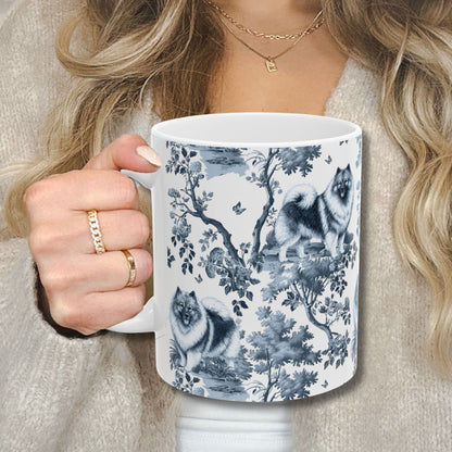 Keeshond Mug - Toile Pattern