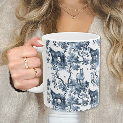 Appaloosa Horse Mug - Blue Toile Pattern