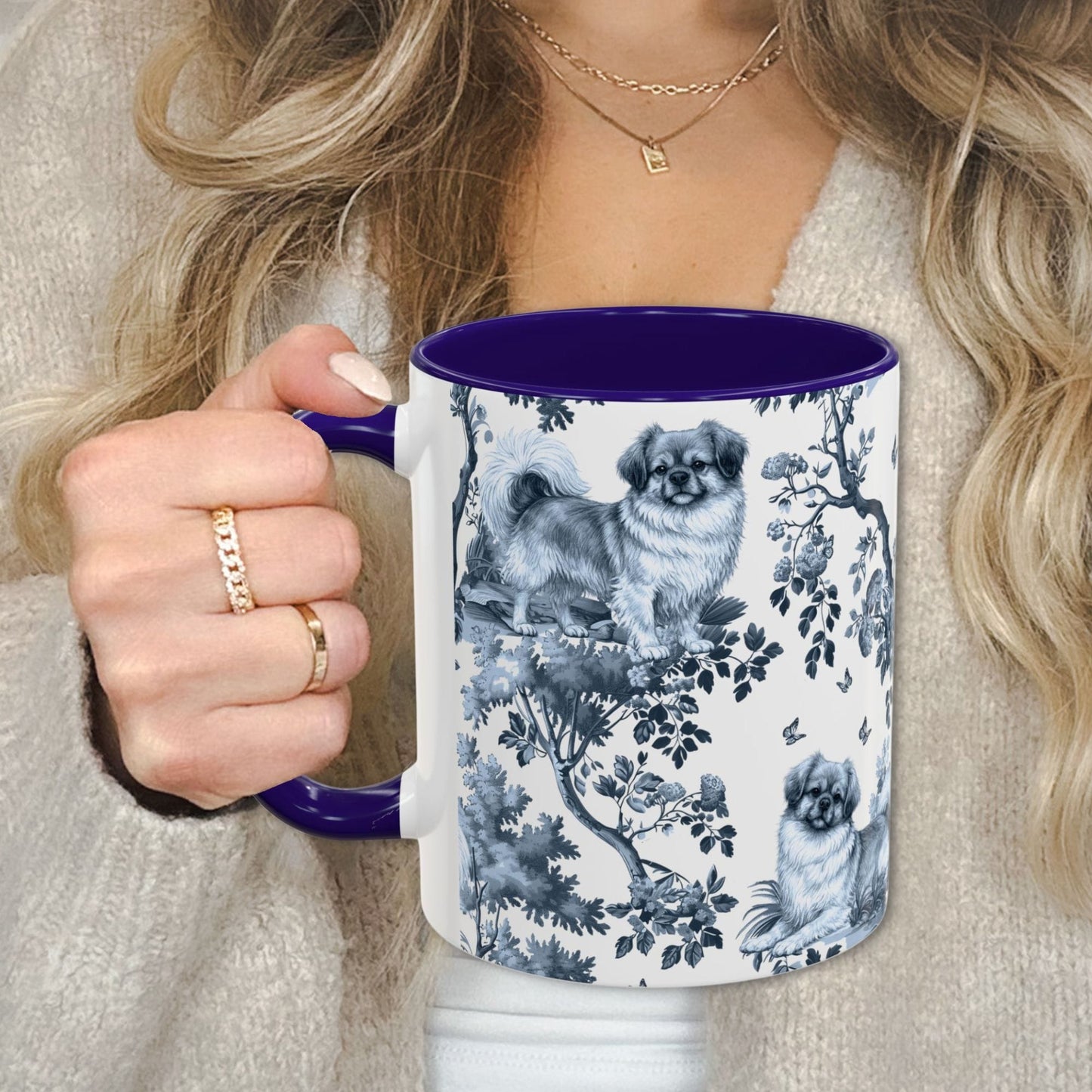 Tibetan Spaniel Toile Mug