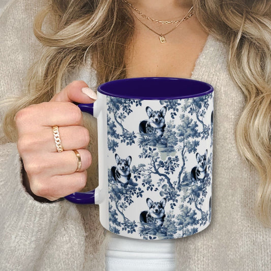 Corgi Toile Mug