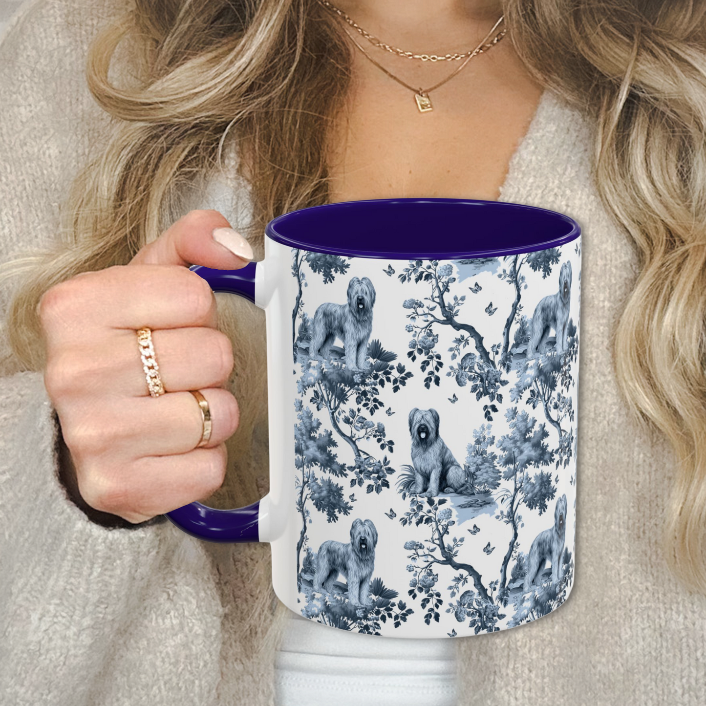 Briard Mug - Toile Pattern
