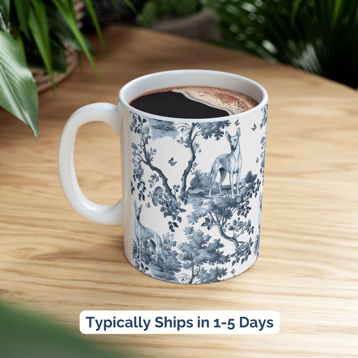 Pharaoh Hound Mug - Toile Pattern