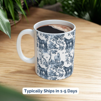 Appaloosa Horse Mug - Blue Toile Pattern