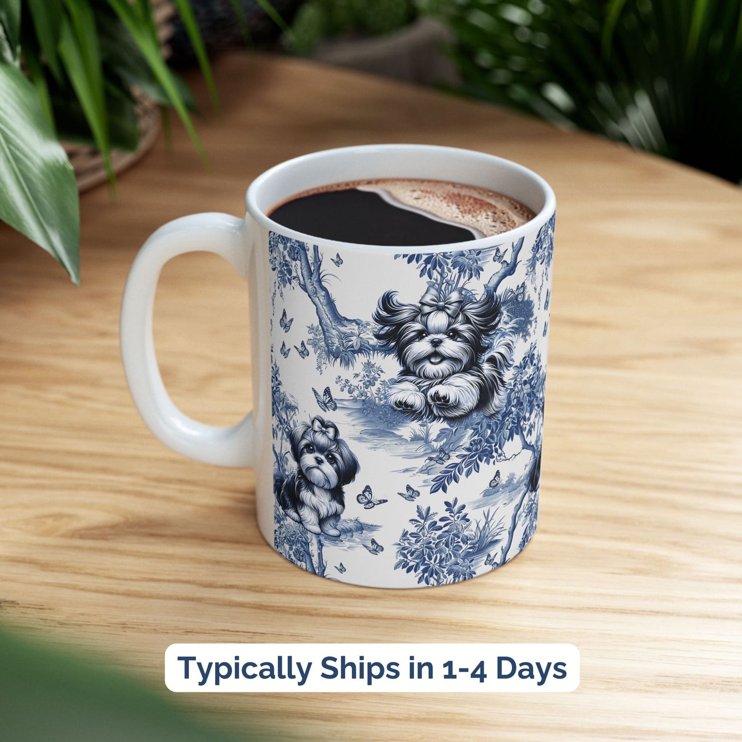 Shih Tzu Mug - Toile Pattern