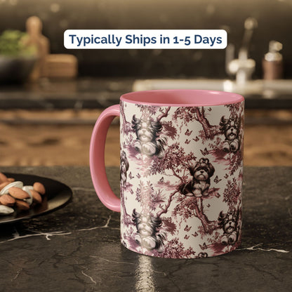 Shih Tzu Mug - Pink Toile
