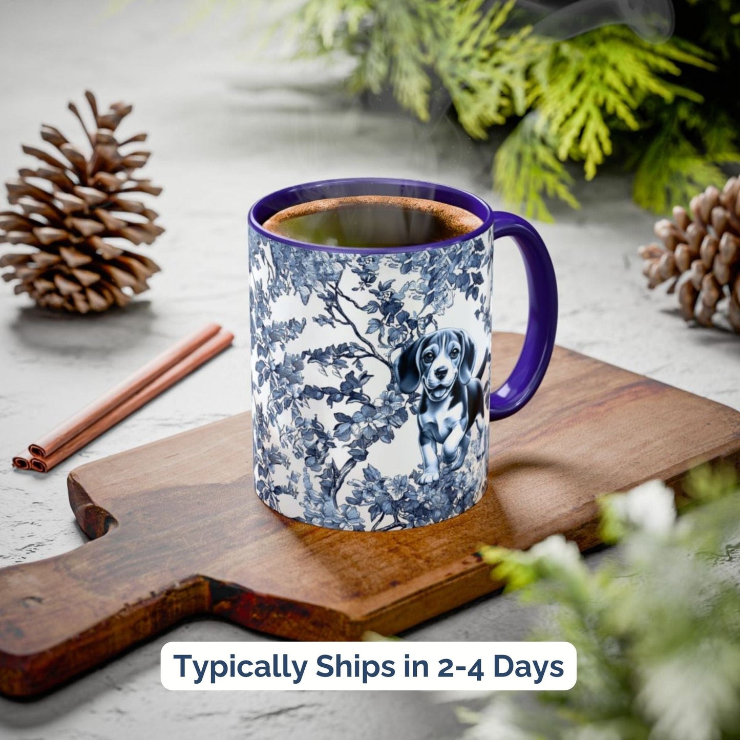 Beagle Toile Mug Vintage