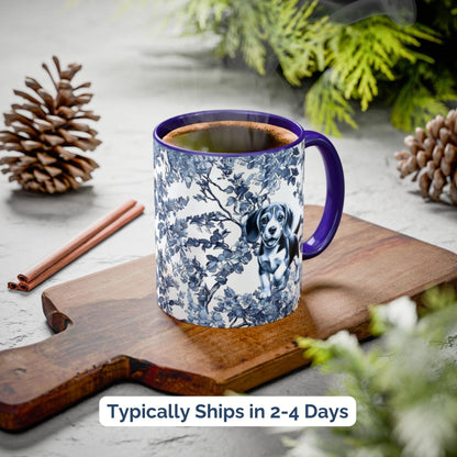 Beagle Toile Mug Vintage