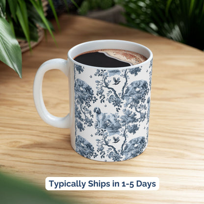 Spinone Italiano Mug - Blue Toile Pattern